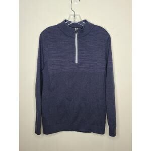 Puma blue 1/4 zip pullover long sleeve mock neck sweater - small